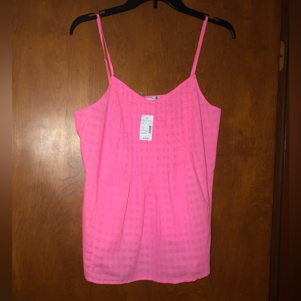 Maurices pink tank top size M NWT